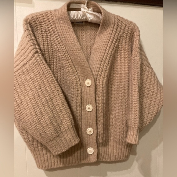 Babaa wool cardigan woman no19 mini rose - Picture 6 of 8